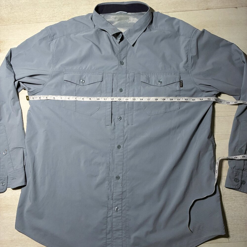 Columbia Silver Ridge Lite Blue Hiking Long Sleeve Shirt Men's XXL (26x33)